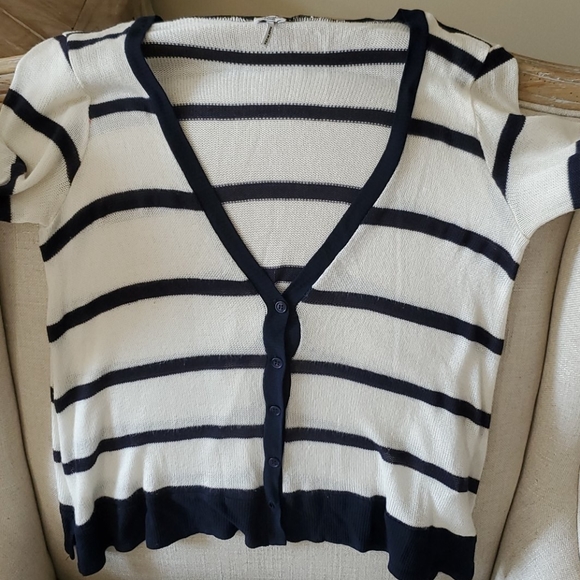 Splendid navy and white striped cartigan - Picture 2 of 3